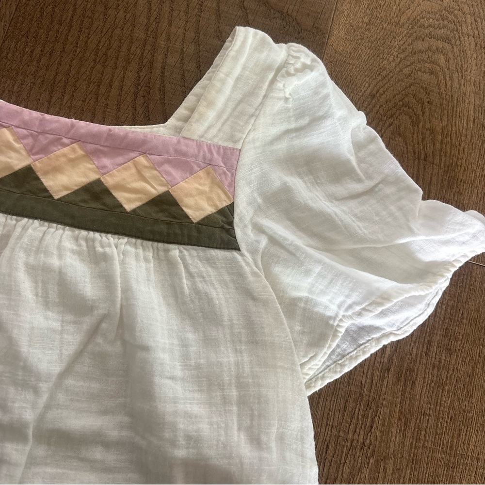 Madewell Patchwork Square Neck Top Blouse - image 4